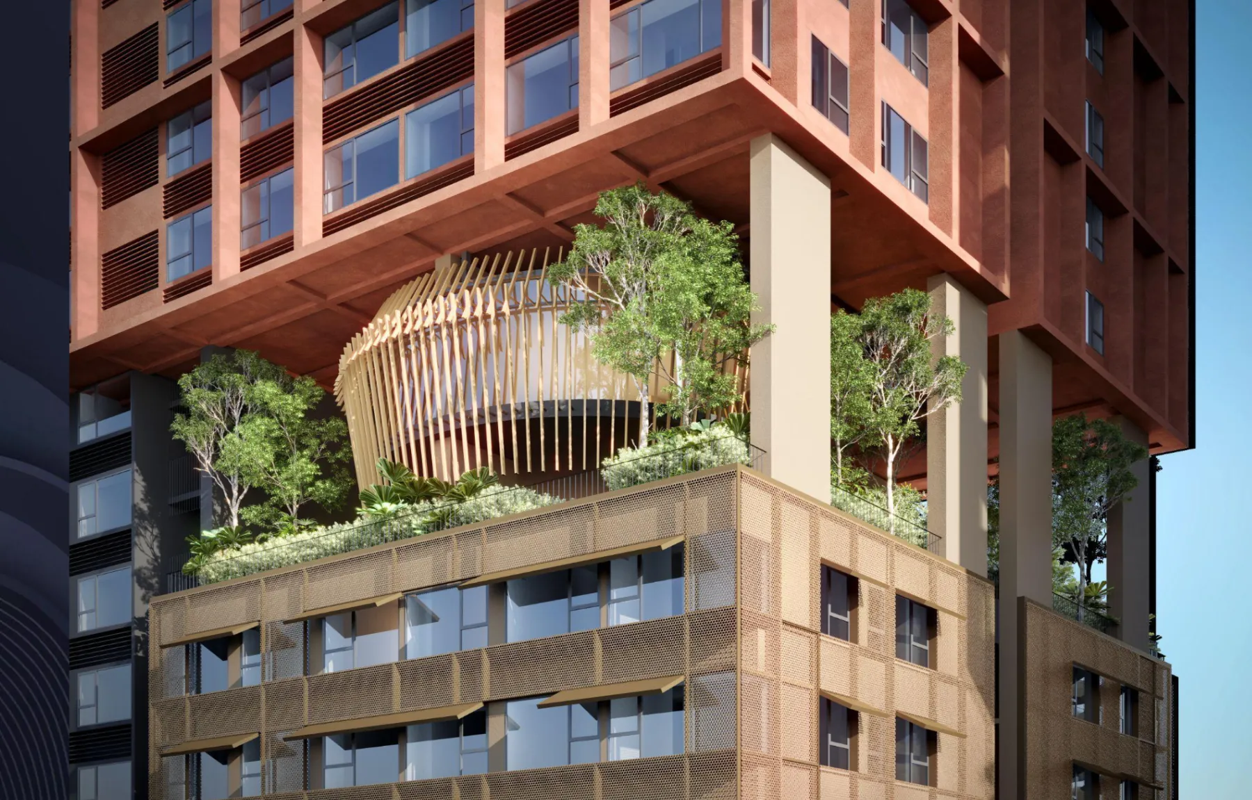 The Bedrock pocket garden terrace on the tower, artist's impression