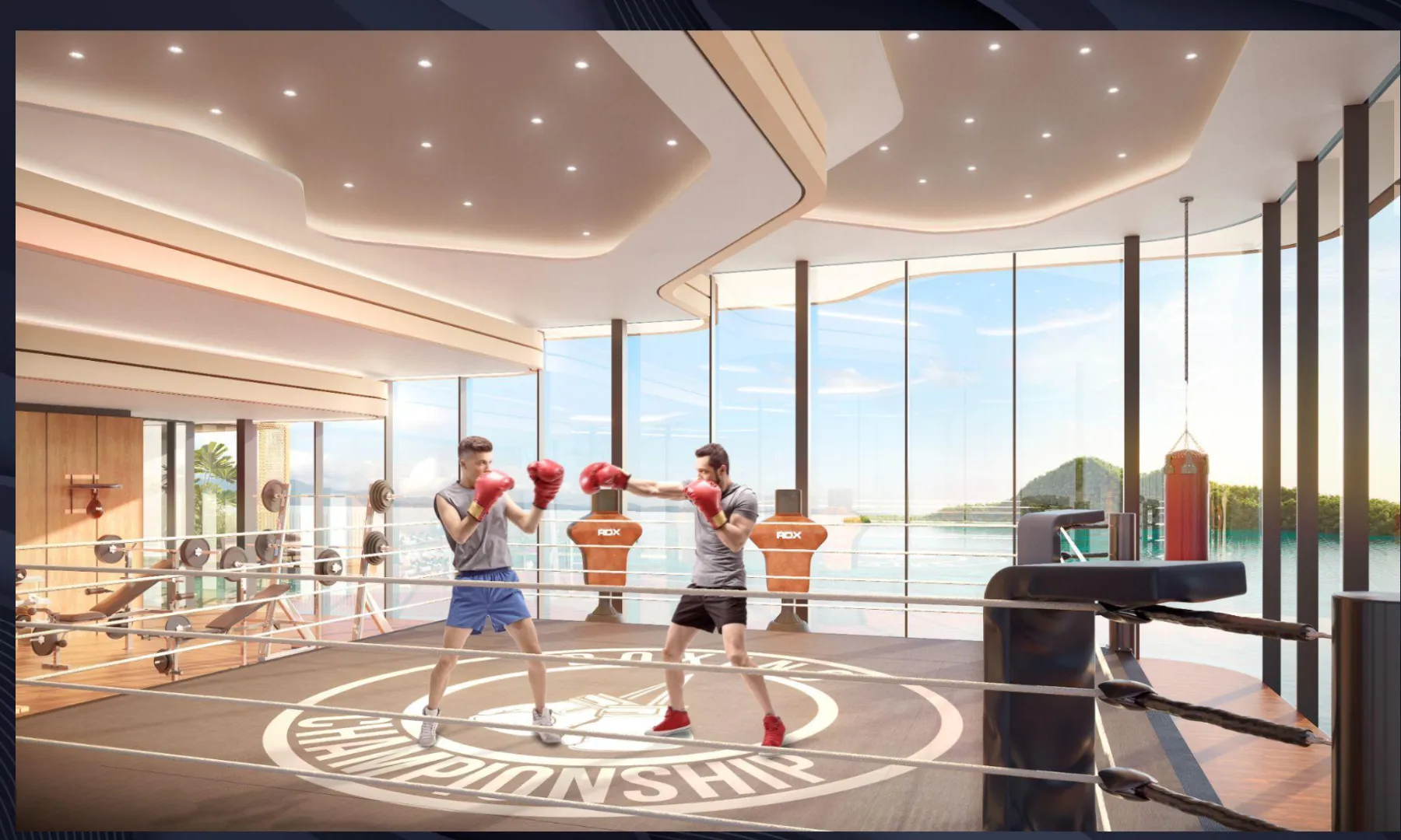 The Bedrock rooftop gym with sea views, artist's impression