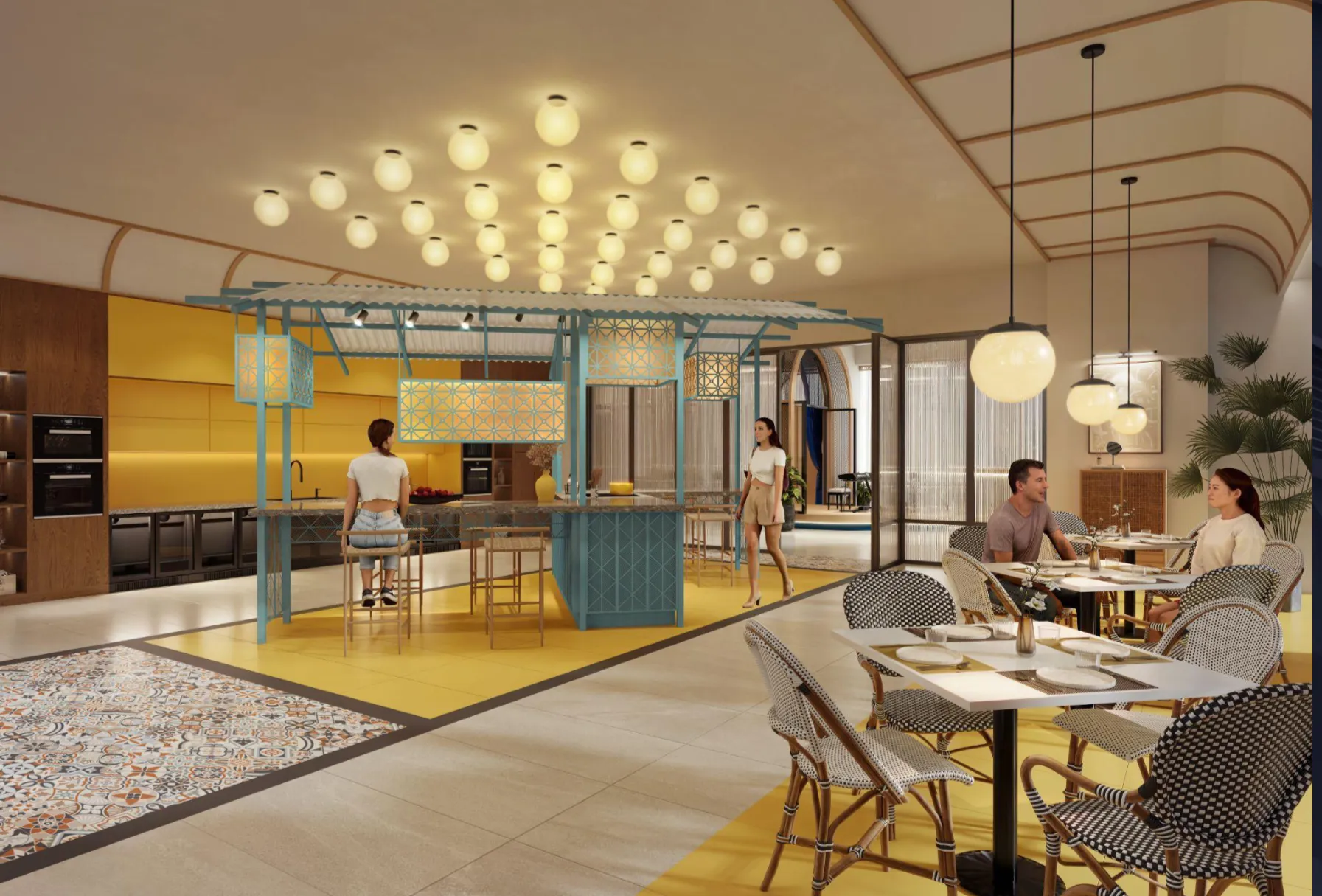 The Bedrock community kitchen and dining, artist's impression